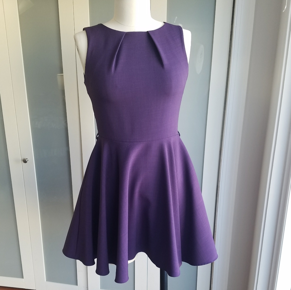 Modcloth Deep Purple Full Skirt Dress with Pockets